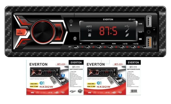 Everton RT-111 ÇİFT USB'li USB-SD-FM-AUX- Bluetooth Oto Teyp 4x50 Watt ürün görseli 1