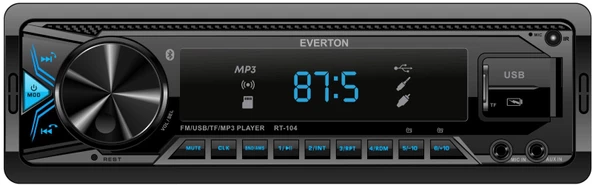 Everton RT-104 ÇİFT USB'li USB-SD-FM-AUX- Bluetooth Oto Teyp 4x50 Watt ürün görseli 1
