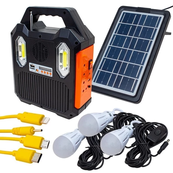 Everton RT-903BT Solar Panelli Mp3 Radyo Işıldak Fener Aydınlatma Kırmızı Soslu ürün görseli 1