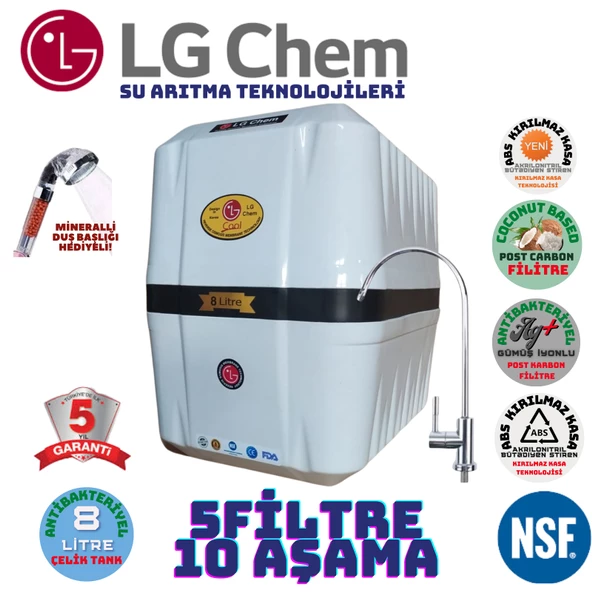 LG Chem COOL BEYAZ SİYAH 8 LİTRE 5 FİLTRE 10 AŞAMA SU ARITMA CİHAZI ürün görseli 1