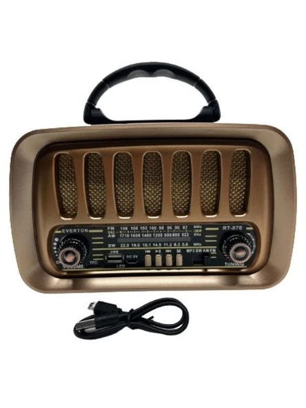 Everton RT-870 Nostalji Müzik Kutusu, Bluetooth, Usb/Sd/Aux/Fm 3 Band Radyo TWS ürün görseli 1