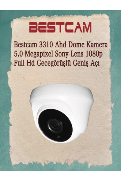 BESTCAM  Ahd 3310 Dome Kamera 5 Mega Piksel Sony Lensli 1080p Full HD Gece Görüşlü Geniş Açı ürün görseli 1