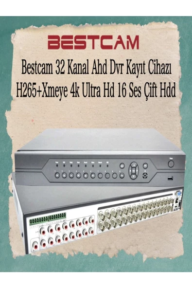 BESTCAM  32 Kanal Ahd Dvr Kayıt Cihazı H265 Xmeye 4k Ultra Hd 16 Ses Çift Hdd ürün görseli 1