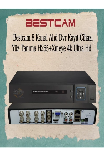 BESTCAM  8 Kanal Ahd Dvr Kayıt Cihazı Yüz Tanıma H265 Xmeye 4k Ultra Hd ürün görseli 1