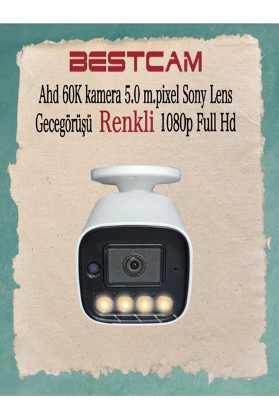 BESTCAM  Ahd 60K Kamera 5 Mega Piksel Sony Lensli Gece Görüşü Renkli 1080p Full HD ürün görseli 1