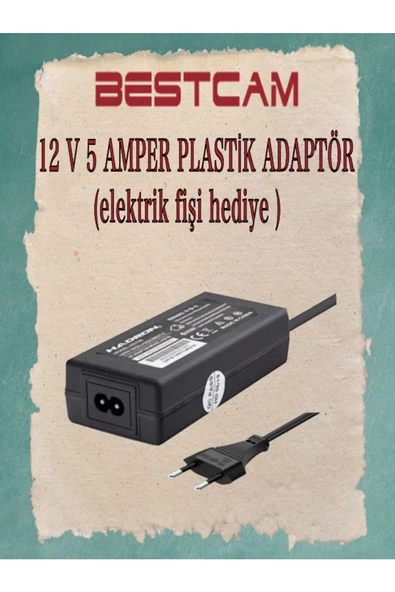 BESTCAM  12 V 5 Amper Plastik Adaptör ürün görseli 1