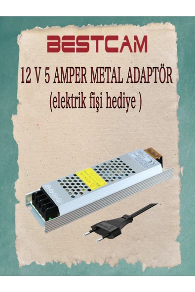 BESTCAM  12 V 5 Amper Metal Adaptör Elektrik Fişi Hediye ürün görseli 1
