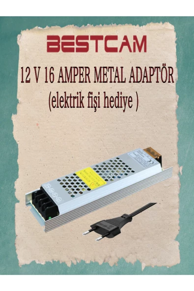 BESTCAM  12 V 16 Amper Metal Adaptör Elektrik Fişi Hediye ürün görseli 1