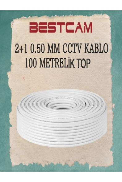 BESTCAM  2+1 0,50 MM CCTV Kablo 100 Metrelik Top ürün görseli 1