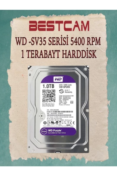 BESTCAM  WD-SV35 Serisi 5400 RPM 1 TB Hard Disk 2 Yıl Birebir Değişim Garantisi ürün görseli 1