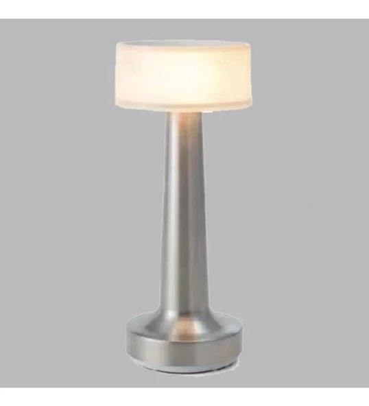 K2 GLOBAL KML103 3 Fonksiyonlu Şarjlı ve Dimli Krom LED Masa Lambası (Beyaz + Ilık Beyaz + Gün Işığı ürün görseli 1