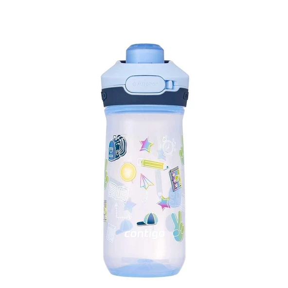 Contigo Jessie Tritan Bas İç Kapaklı Çocuk Suluğu 420ml - Turkuaz ürün görseli 1