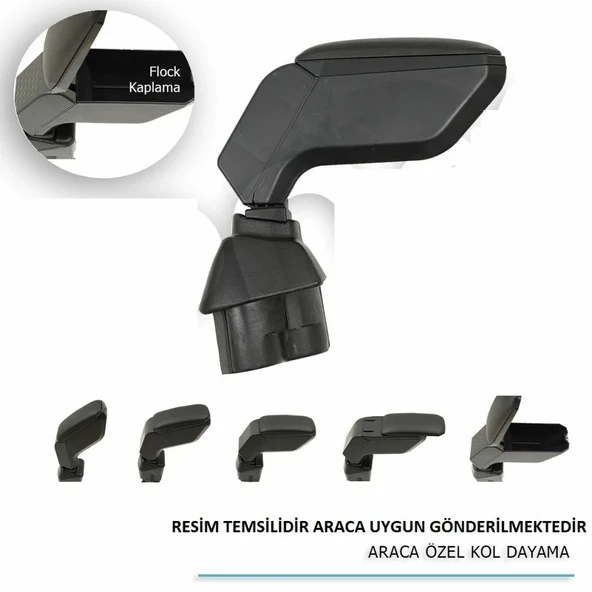 Skoda Rapid Uyumlu Araca Özel Kol Dayama Siyah 2012+ Parça ürün görseli 1