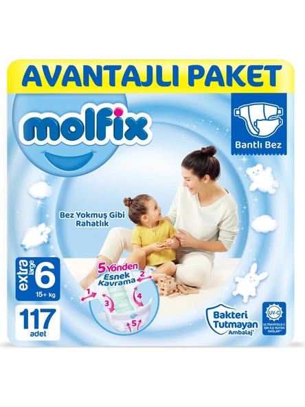 Molfix 6 Numara Ekstra Large 117'li Bebek Bezi ürün görseli 1