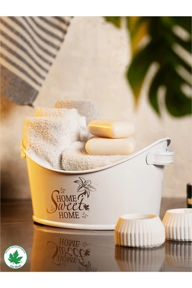 Kayık Metal Banyo Organizeri (Home Sweet Home Baskılı) ürün görseli 1
