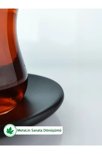 12'li Metal Çay Tabağı - Resim 10