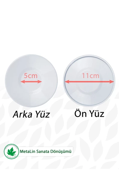 12'li Metal Çay Tabağı - Resim 4