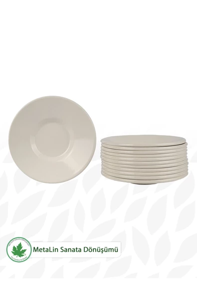 12'li Metal Çay Tabağı - Resim 7
