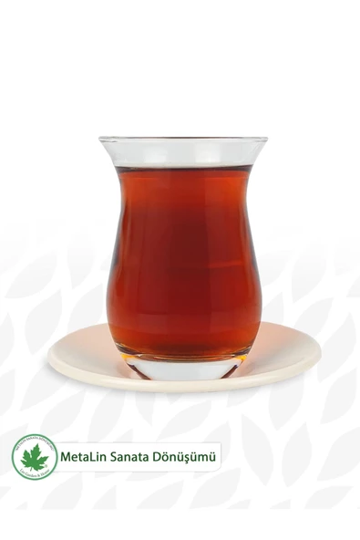 12'li Metal Çay Tabağı - Resim 5