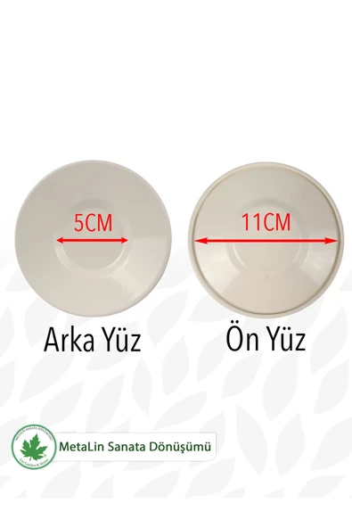 12'li Metal Çay Tabağı - Resim 8