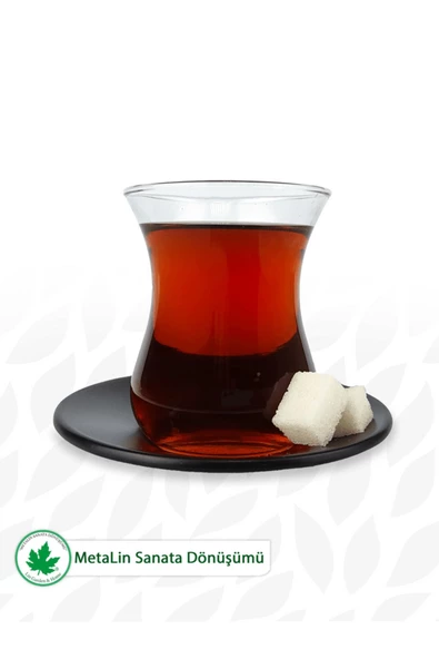 12'li Metal Çay Tabağı - Resim 9
