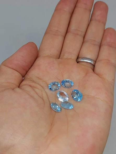 Mavi Topaz Taşı Oval Kesim (Ortalama 2.5 karat) (55582) ürün görseli 1