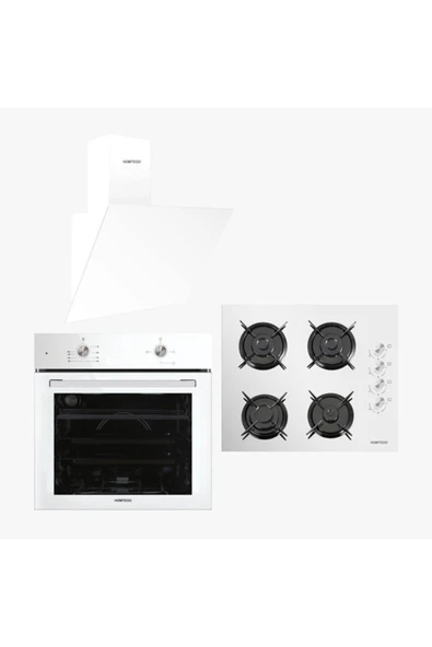 Homtego Star Beyaz Ankastre Set (Da6-833-Tahdf-B66-S2) ürün görseli 1