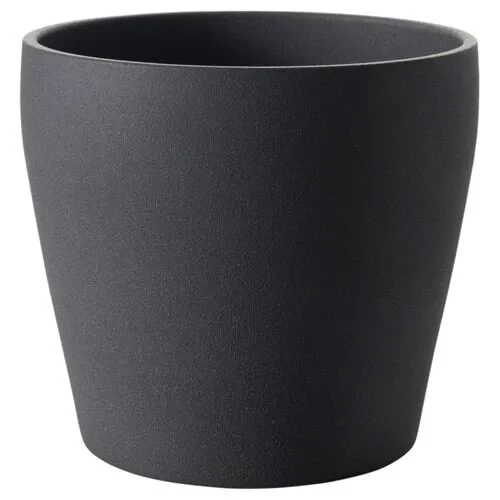 IKEA PERSILLADE DEKORATİF TOPRAK SAKSI KOYU GRİ 12 CM ürün görseli 1
