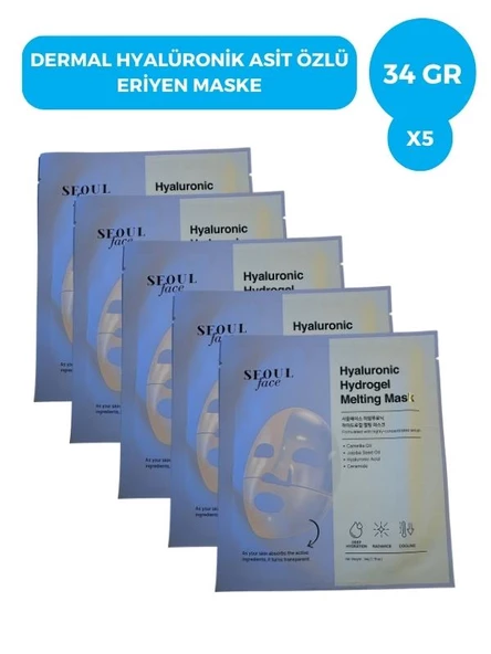 Seoulface Hyalüronik Asit Hydrojel Şeffaflaşan Eriyen Maske 34g 5 Adet ürün görseli 1