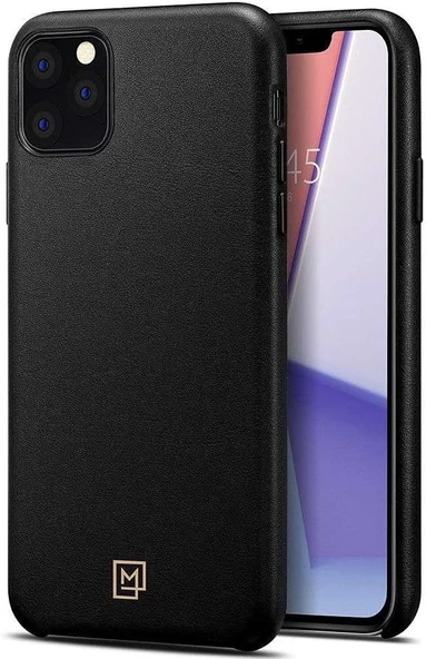 Spigen Apple iPhone 11 Pro Max Kılıf La Manon Calin Premium Deri Tasarım Chic Black - 075CS27064 ürün görseli 1