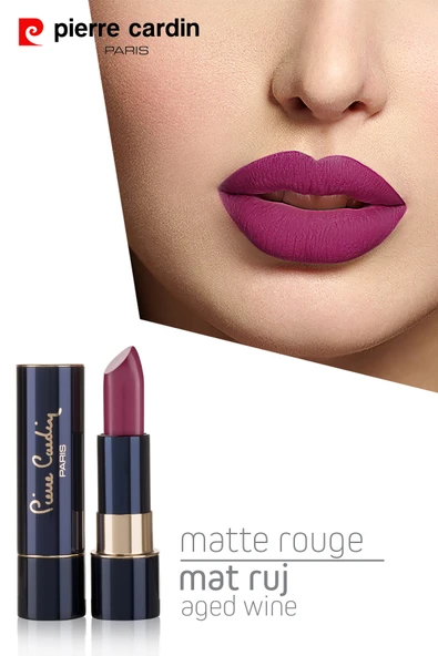 Pierre Cardin Matte Rouge Mat Ruj - Aged Wine - Resim 7