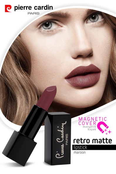 Pierre Cardin Retro Matte Lipstick  - Maroon - 157 - Resim 10