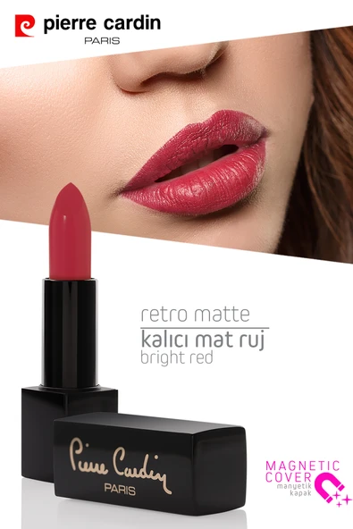 Pierre Cardin Retro Matte Lipstick  - Bright Red - 151 - Resim 8