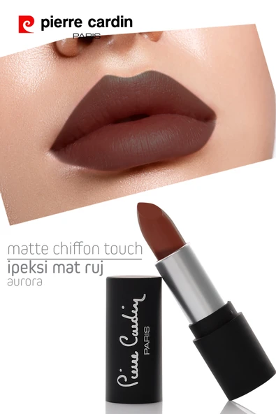 Pierre Cardin Matte Chiffon Touch Lipstick - Aurora -184 - Resim 10