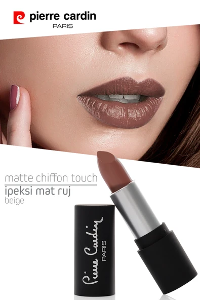Pierre Cardin Matte Chiffon Touch Lipstick - Beige -182 - Resim 9