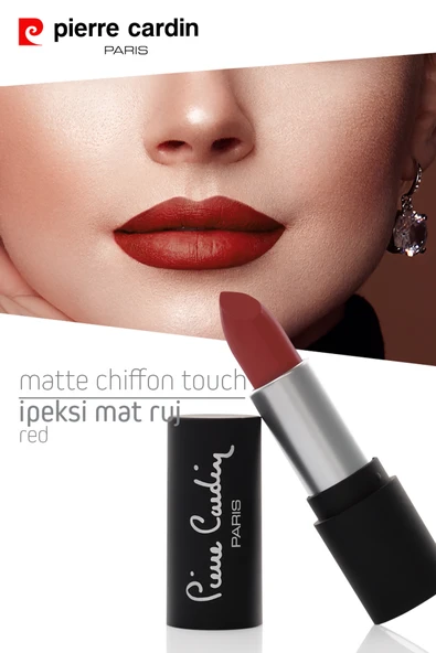 Pierre Cardin Matte Chiffon Touch Lipstick - Red -191 - Resim 9