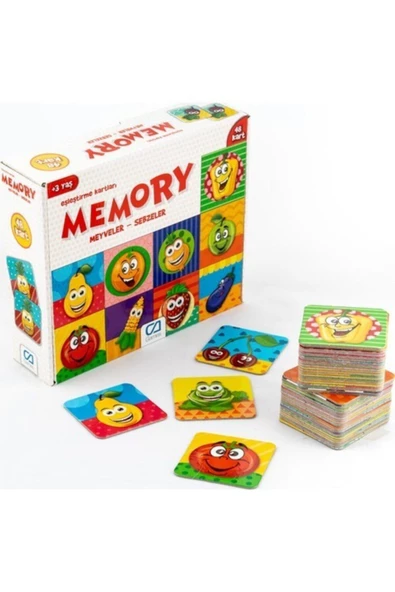 Ca Games Memory Hafıza Kartı Puzzle Meyveler - Sebzeler 48 Parça ürün görseli 1