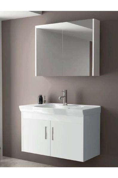 Ece Banyo Beyaz Gama 90 Cm Banyo Dolabı ürün görseli 1