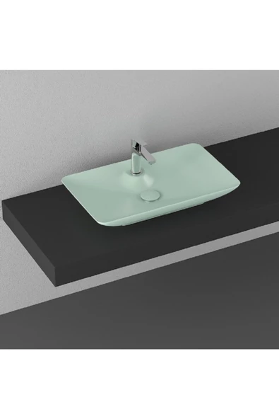 İsvea Isvea Sistemay Clear S&S 65 Cm Tezgahüstü Lavabo – Mint (Yeşil) ürün görseli 1