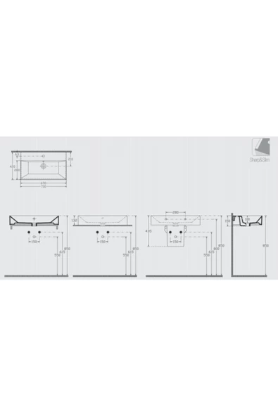 İsvea Sistema Z 70 Cm Lavabo - Resim 2