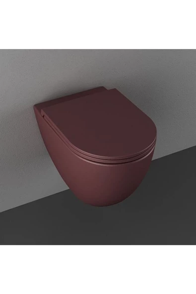 İsvea Infinity Clearim Plus Asma Klozet Rustik Bordo ve Yavaş kapak ürün görseli 1