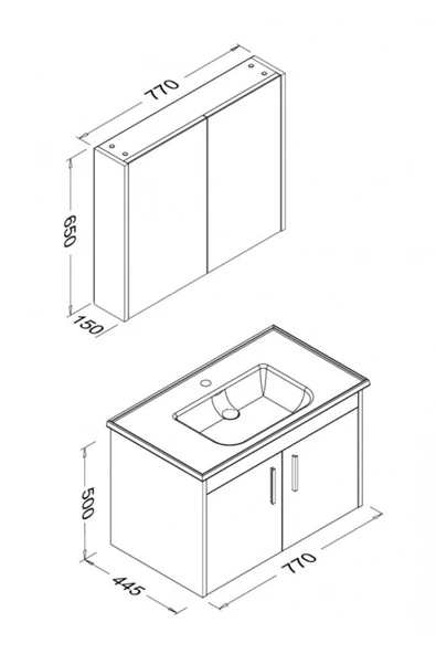 Ece Banyo Gama 80 Cm Banyo Dolabı - Beyaz - Resim 3