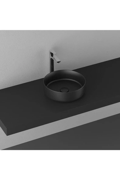 İsvea Infinity 36 Cm Tezgahüstü Lavabo - Siyah ürün görseli 1