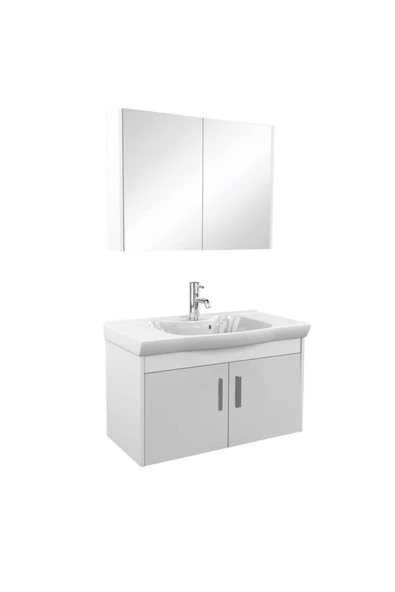 Ece Banyo Beyaz Gama 90 Cm Banyo Dolabı - Resim 2