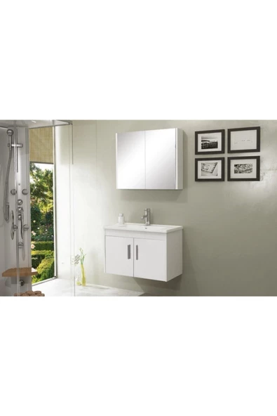 Ece Banyo Gama 65 Cm Banyo Dolabı - Beyaz - Resim 2