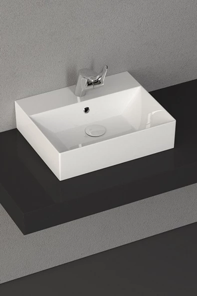 İsvea Sistemaz Tezgah Üstü 50X42 Cm Beyaz Lavabo ürün görseli 1