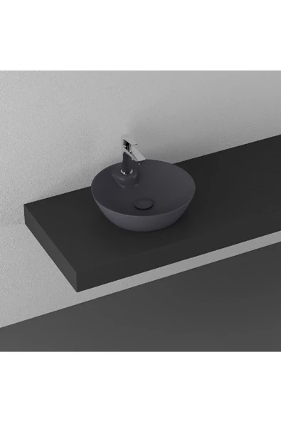 İsvea Sistemay Soft 45 Cm Tezgahüstü Lavabo - Antrasit ürün görseli 1