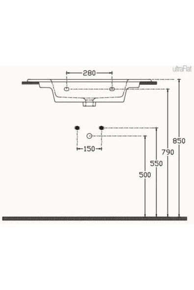İsvea Isvea Sistemat Flat Lavabo 76 Cm - Resim 3