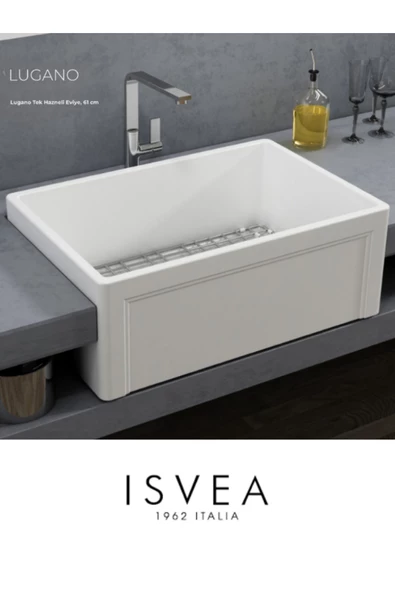 İsvea Lugano Tek Hazneli Mutfak Ve Banyo Eviyesi, 61 Cm ürün görseli 1
