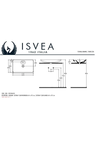 İsvea Sistema Y 65 Cm Lavabo - Resim 2